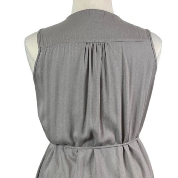 Time and Tru Shift Dress Embroidered Tassel Neck Sleeveless Taupe Women’s XL - Picture 9 of 13